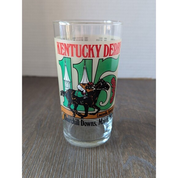 Vintage Souvenir Glass Kentucky Derby Triple Crown Winners Louisville May 6 1989 - Picture 1 of 8